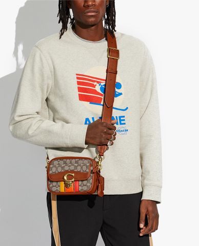  COACH - Túi đeo chéo nam chữ nhật Studio Camera 18 In Signature 