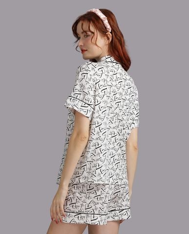  WOW BY NDLANNGOC - Bộ pijama nữ ngắn cotton viscose in họa tiết 