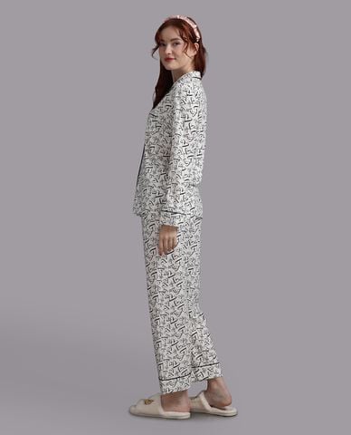  WOW BY NDLANNGOC - Bộ pijama nữ dài cotton viscose in họa tiết 