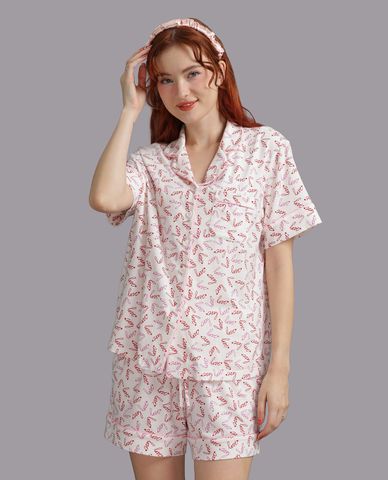  WOW BY NDLANNGOC - Bộ pijama nữ ngắn cotton viscose in họa tiết 