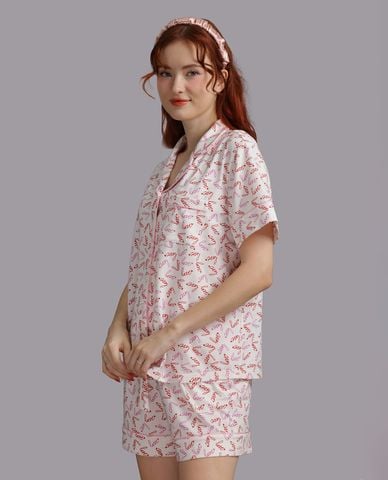  WOW BY NDLANNGOC - Bộ pijama nữ ngắn cotton viscose in họa tiết 