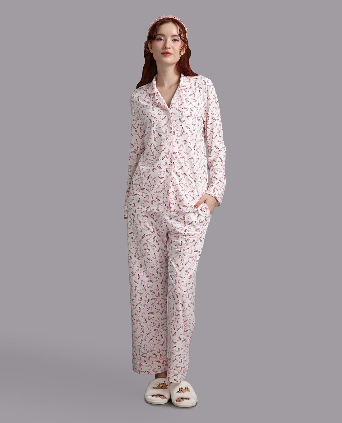 WOW BY NDLANNGOC - Bộ pijama nữ dài cotton viscose in họa tiết
