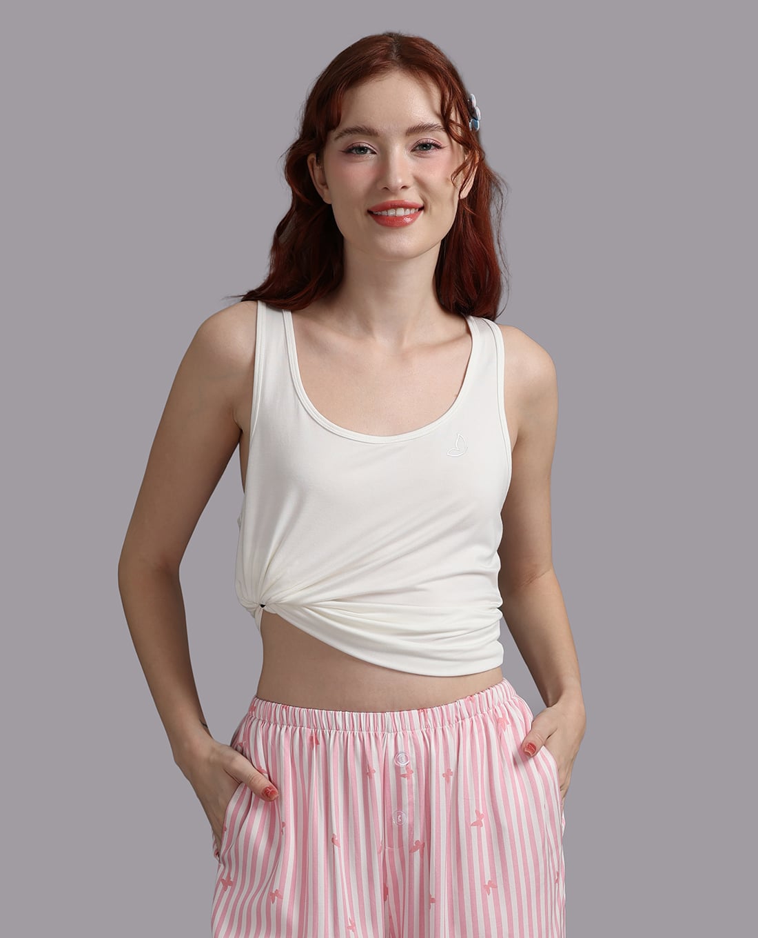 WOW BY NDLANNGOC - Áo ba lỗ nữ mặc nhà cotton bamboo trơn