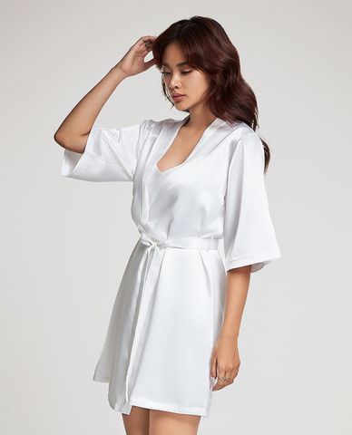  VERA - Áo khoác kimono nữ satin trơn 