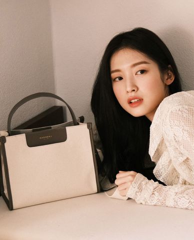  Marhen.J - Túi đeo vai nữ vải bố dáng vuông Jay 