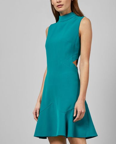  TED BAKER - Đầm suông mini cổ cao cut-out ở eo Cormier 