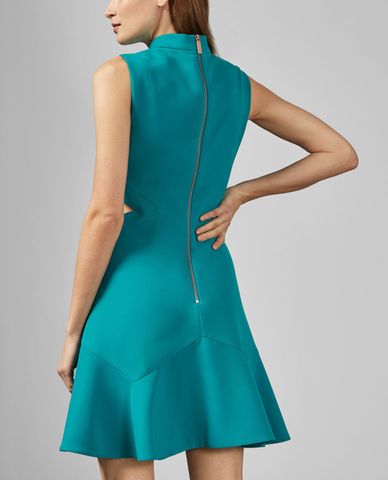  TED BAKER - Đầm suông mini cổ cao cut-out ở eo Cormier 