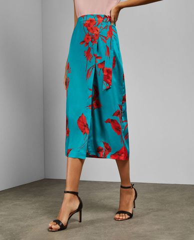  TED BAKER - Chân váy midi dáng quấn họa tiết hoa Lilyyy 