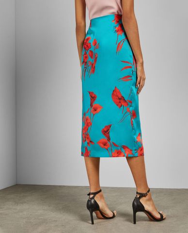  TED BAKER - Chân váy midi dáng quấn họa tiết hoa Lilyyy 
