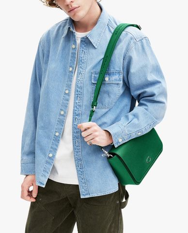  COACH - Túi đeo chéo nam nắp gập phom chữ nhật Signature Canvas Interior 