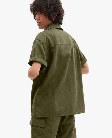  COACH - Áo sơ mi nam cổ bẻ tay ngắn Signature Woven 