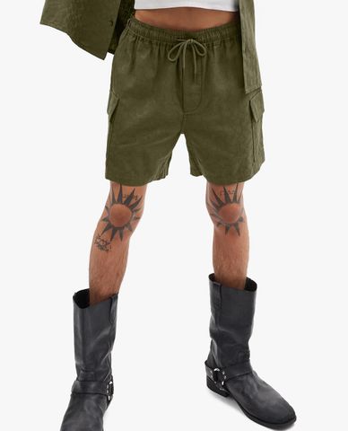  COACH - Quần short nam ống đứng lưng thun Signature In Organic Cotton 