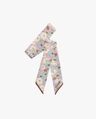  COACH - Cà vạt nữ lụa họa tiết hoa thời trang 