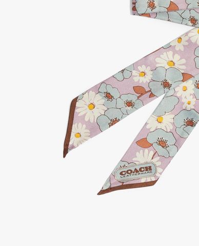  COACH - Cà vạt nữ lụa họa tiết hoa thời trang 