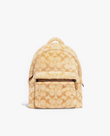  COACH - Balo nam chữ nhật phối lông Charter 