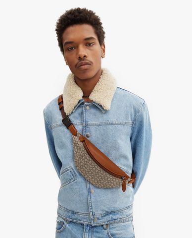  COACH - Túi bao tử nam phối zip thời trang 