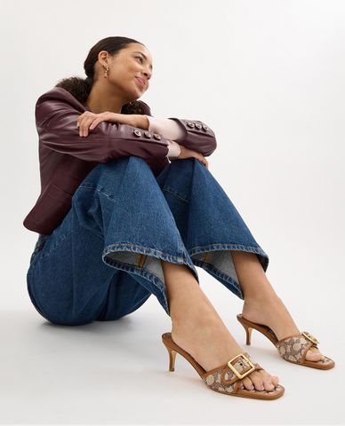  COACH - Giày mules cao gót hở mũi Margot 