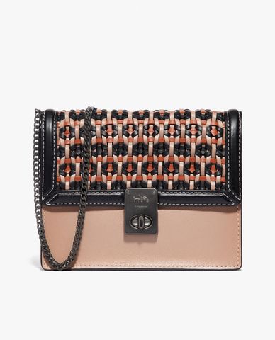  COACH - Túi đeo vai nữ nắp gập Hutton Weaving 