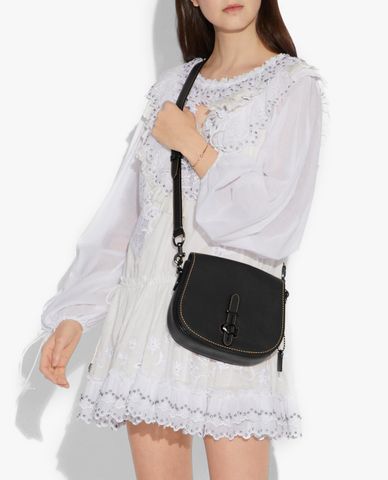  COACH - Túi đeo chéo nữ phom vuông Saddle 