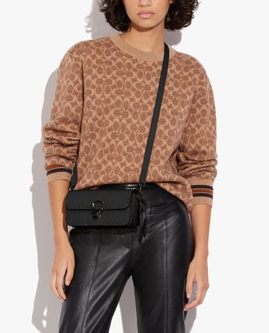  COACH - Túi đeo vai nữ chữ nhật Studio Baguette With Crystal Rivets 