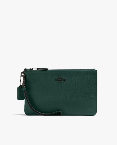  COACH - Clutch nữ khóa kéo kim loại 