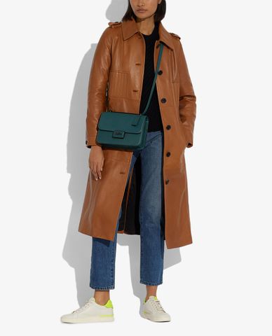  COACH - Túi đeo vai nắp gập phom chữ nhật Alie 