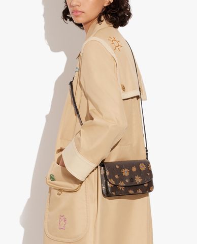  COACH - Túi đeo chéo nữ chữ nhật nắp gập thời trang 