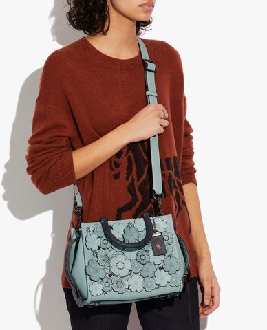  COACH - Túi xách nữ dáng vuông Color Block With Tea Rose 