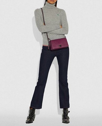  COACH - Túi đeo chéo dây đeo kim loại Dinky 