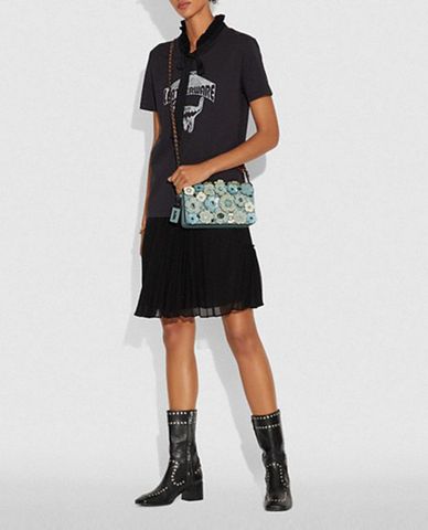  COACH - Túi đeo chéo Dinky Crystal Tea Rose 