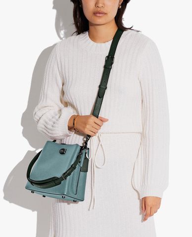  COACH - Túi đeo vai nữ phom vuông Willow Bucket 