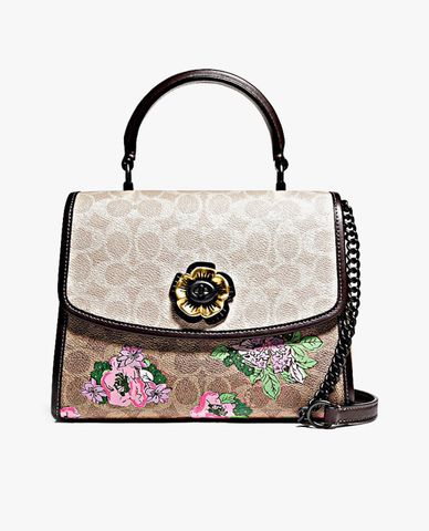  COACH - Túi xách tay nắp gập họa tiết hoa Parker 