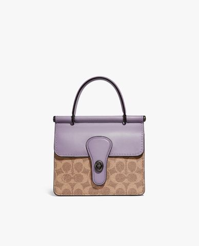  COACH - Túi xách nữ nắp gập Willis 18 In Signature Canvas 