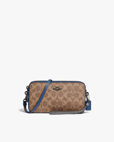  COACH - Ví cầm tay nữ chữ nhật Kira Colorblock Signature Canvas 
