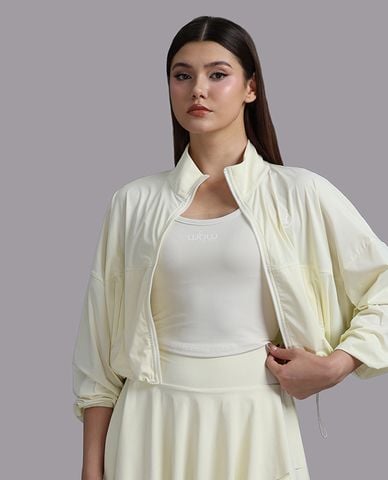  WOW BY NHA PHUONG - Áo khoác croptop nữ nylon spandex trơn 