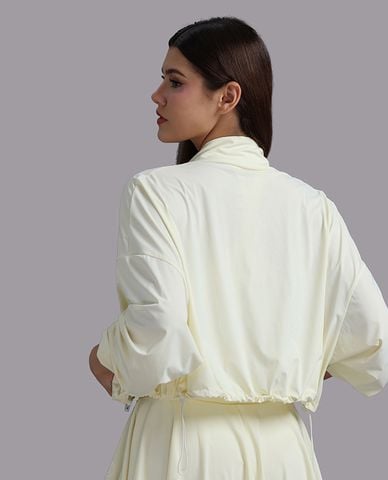  WOW BY NHA PHUONG - Áo khoác croptop nữ nylon spandex trơn 