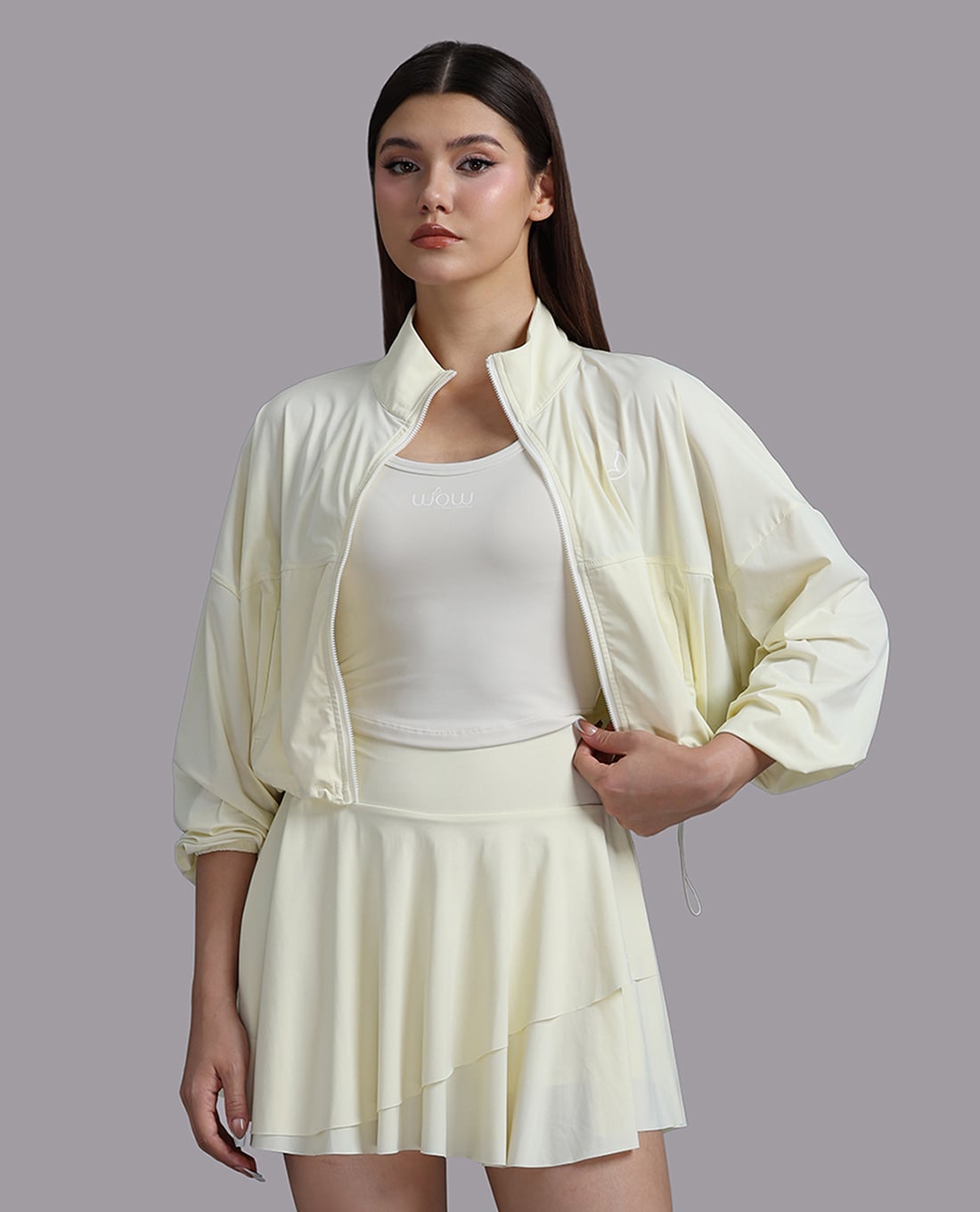 WOW BY NHA PHUONG - Chân váy mini nylon spandex trơn