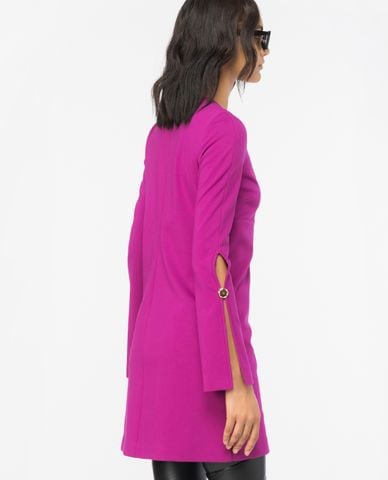  PINKO - Đầm mini cổ V tay dài phối cúc bấm Aquarios 