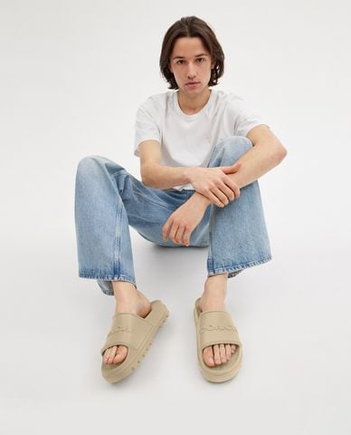  COACH - Dép quai ngang nam phối logo Jesse 