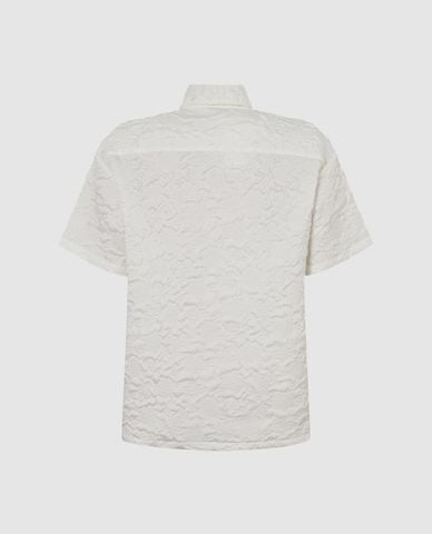  URBAN REVIVO - Áo sơ mi nam cổ bẻ tay ngắn phối khóa zip 