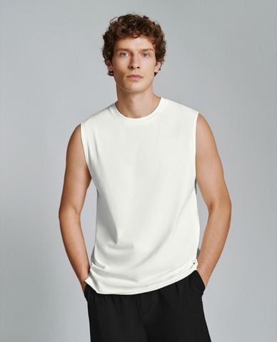  URBAN REVIVO - Áo ba lỗ nam cổ tròn trẻ trung Loose 