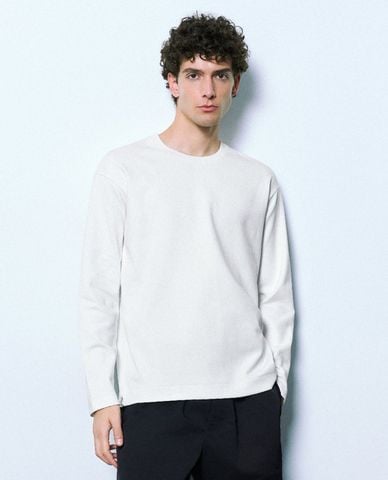  URBAN REVIVO - Áo thun nam cổ tròn tay dài Straight 