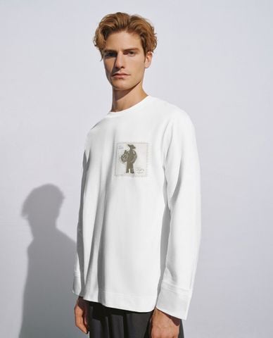  URBAN REVIVO - Áo thun nam cổ tròn tay dài Printed 