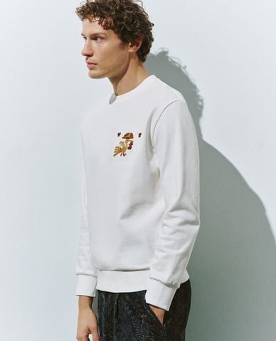  URBAN REVIVO - Áo sweatshirt nam cổ tròn tay dài phom suông 
