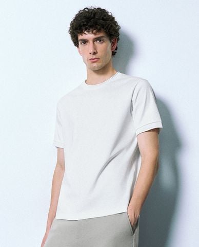  URBAN REVIVO - Áo thun nam cổ tròn tay ngắn Straight 