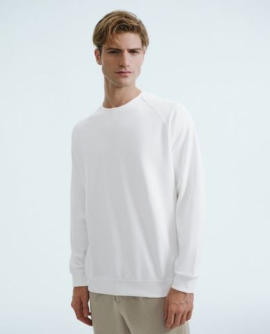  URBAN REVIVO - Áo sweatshirt nam cổ tròn tay dài Straight 