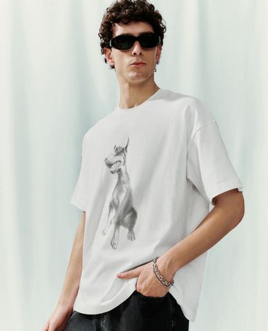  URBAN REVIVO - Áo thun nam cổ tròn tay ngắn Printed Loose 