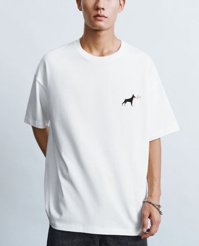  URBAN REVIVO - Áo thun nam cổ tròn tay ngắn trẻ trung Printed 