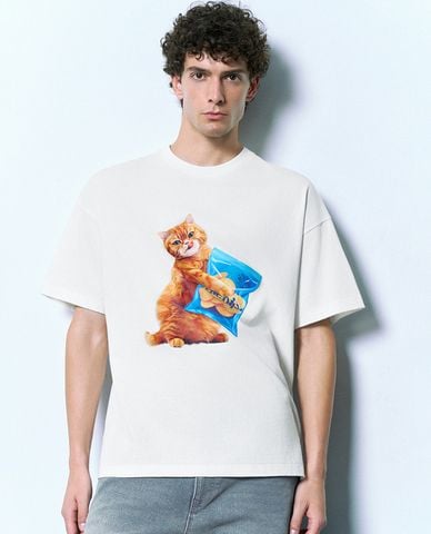  URBAN REVIVO - Áo thun nam cổ tròn tay ngắn Printed 