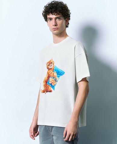  URBAN REVIVO - Áo thun nam cổ tròn tay ngắn Printed 